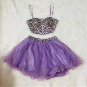 Sequined skirt and corset-style co-ord